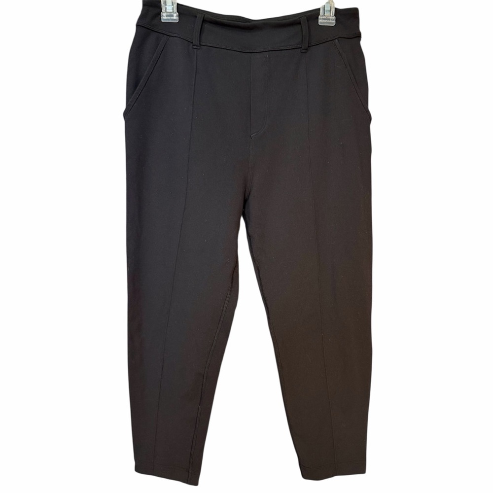 Lululemon Still Pant Style Black Trouser Yoga Pants Front Seam Size 6